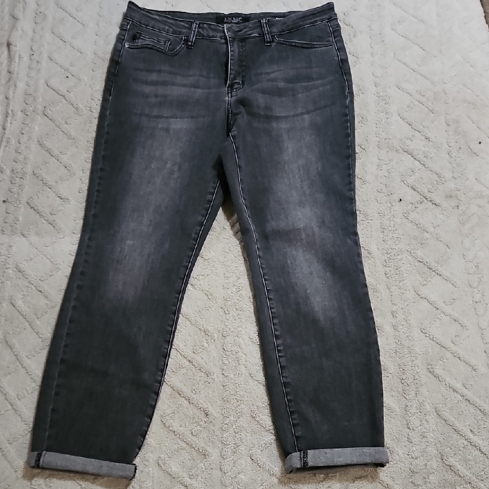 Judy Blue Dark Gray Boyfriend Ankle‎ Jeans